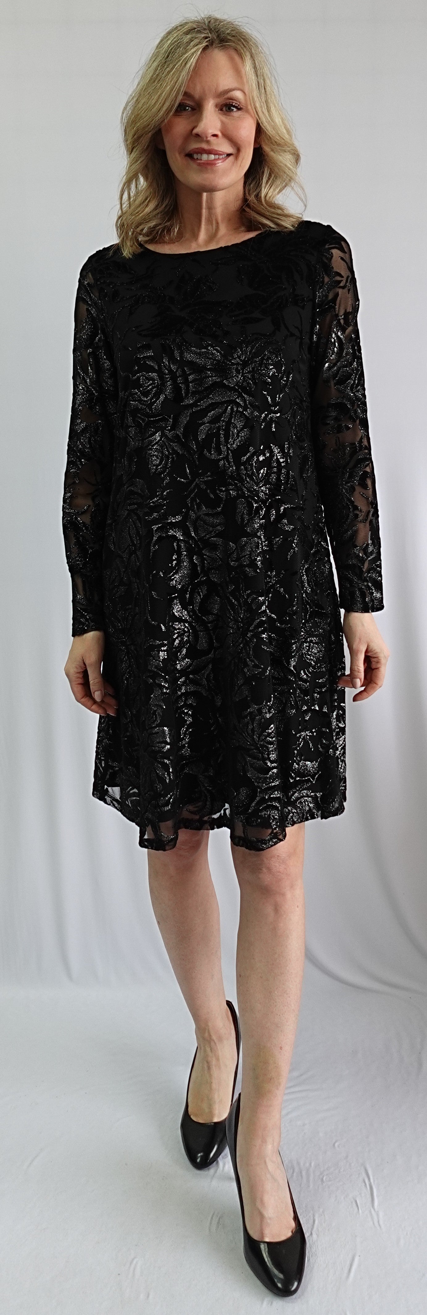 Soft Works Black/Silver Print Dress-107002