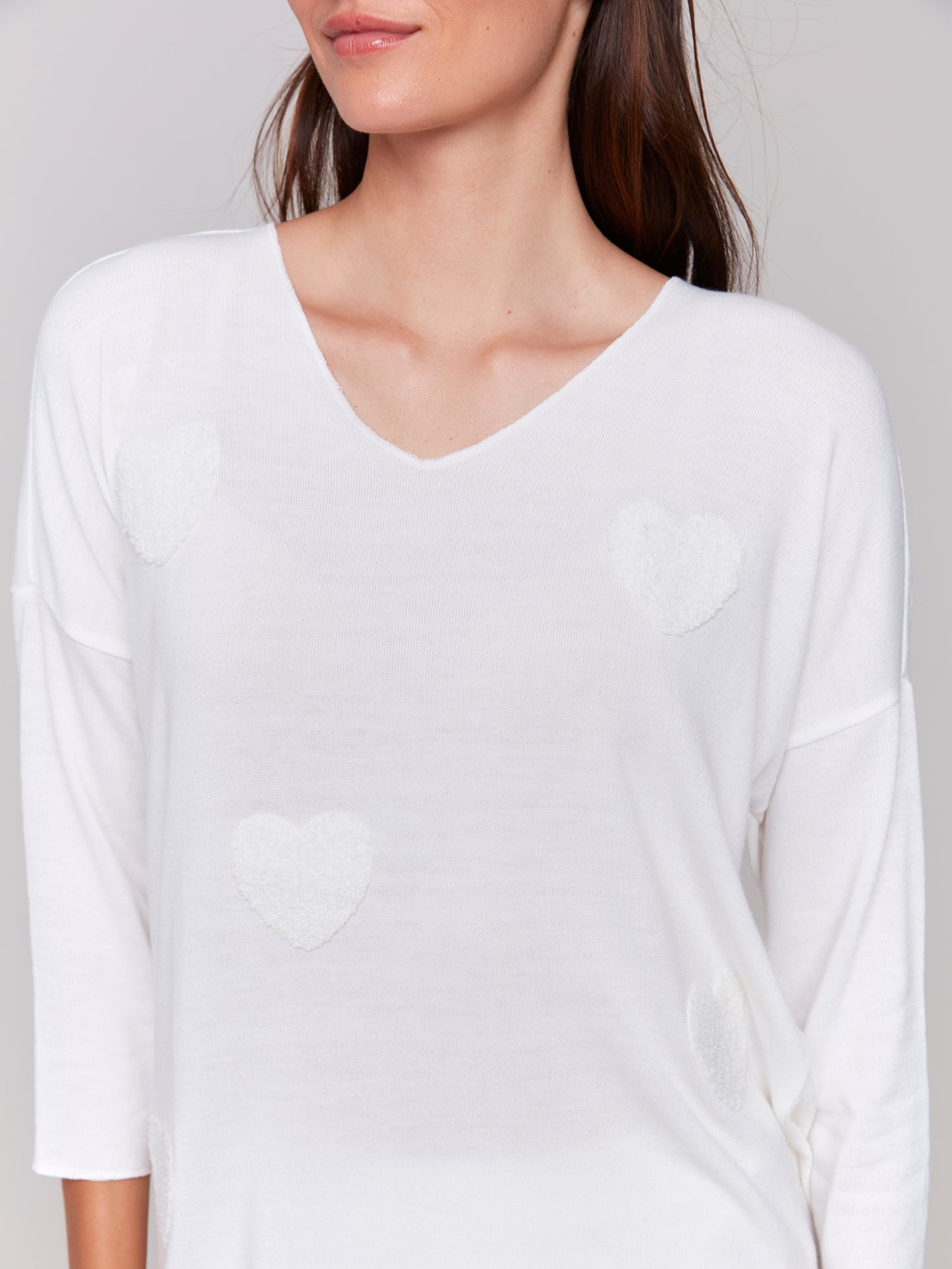 Charlie B White Heart Sweater