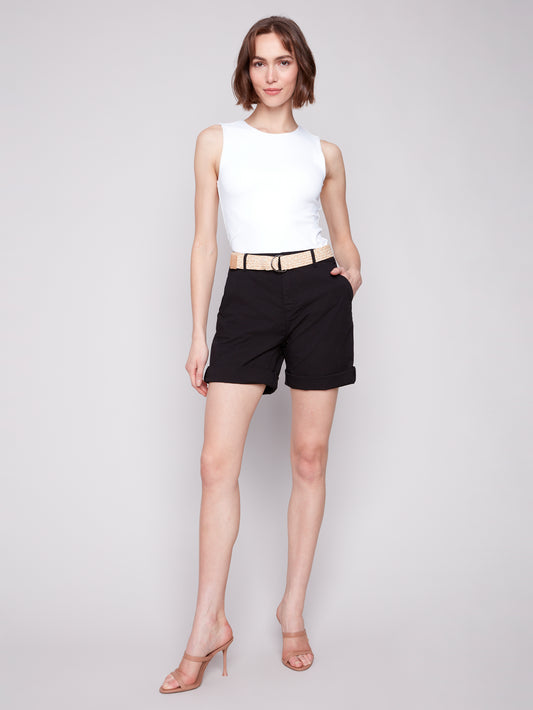 Charlie B Shorts w Straw Belt